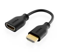 LEENUE Rallonge HDMI Courte 20 cm, 4K HDMI Mâle vers Femelle, Prise en Charge 3D, UHD, 2160p, Connecteur Court Pour clé TV, Roku, PS5, Moniteur 1 Pièce