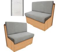 leepiya Lot de 2 Housses de Coussin Extensibles avec 2 dossiers et 2 Housses de Banc avec Sangle antidérapante - Lavable en Machine - pour Banc de Camping-Car