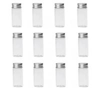 LEEQ 12 pcs Mini Bouteilles en Verre Transparent - Bouteille De Bonbons, avec Bouchon à vis en Aluminium pour échantillons, Petits récipients, Cadeaux de Mariage, décorations(10ml)
