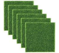 LEEQ 6 pcs Mini Simulation Gazons - Artificiel Gazon 15 * 15cm, Gazon Moderne,Mini Herbe Artificiel Gazon réaliste Pelouse Synthetique pour Ornement Miniature, Jardin, Maison de poupée