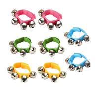 LEEQ 8pcs Bracelet Grelot - Paire de Bracelets de 4 grelots, Bracelet Clochette Musicale Multicolore Instruments de Musique, Hochet pour Fêtes Enfants, Ecole et Classe de Musique