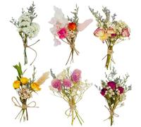 LEEQ Bouquets de Fleurs séchées - Petites Fleurs séchées pour Cadre Photo, Bricolage, fête à la Maison et décoration de Mariage, 6pcs