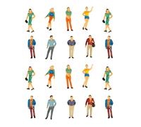 LEEQ Figurines Miniatures Personnages Peints 1:50 pour Maquette Architecture Train Paysage 20 Pieces Personnages Assis Debout Hommes Mini Figurine Enfant Jouet Cadeau Noel Decoration Scene Diorama