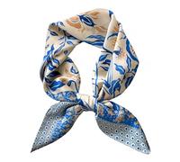 LEEQ Foulard cheveux en polyester, Foulard femme soie, Bandana soie, Bandana carré, Lisse écharpe carrée en soie, Cadeau pour mère, épouse, adapté pour foulard, mouchoir, cou, poignet, bleu