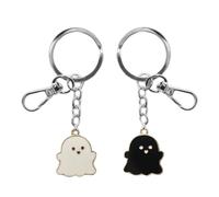 LEEQ Porte-clés couple amour - Porte-clés meilleure amie, pendentif fantômes noirs et blancs mignons pour femmes, hommes, petit ami, petite amie