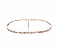 LEEQBCR - 1 Pcs Collier ras du cou simple et scintillant en strass pour femmes, collier de diamants en zircone cubique, collier scintillant, bijoux de mode sexy, bijoux pour femmes, or