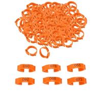 LEEQBCR 100 PCS anneaux de pied de volaille,anneau de pied de pigeon voyageur petits anneaux de serrage de volaille anneaux de cuisse de poulet anneau de pigeon, orange, réglable