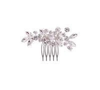 LEEQBCR 1pcs mariée mariage peigne à cheveux cristal accessoires de cheveux pièces de cheveux de mariée pour les femmes et les filles (argent)