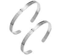 LEEQBCR 2 pcs Bracelet Ayatul Kursi pour femme et homme musulman Coran Allah Ouvrable Calligraphie arabe Bracelet manchette Islam Aïd Bijoux cadeaux