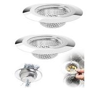 LEEQBCR 2 pcs tamis d'évier en acier inoxydable - Protection anti-obstruction - Robuste et résistant à la corrosion - Pour évier de cuisine et attrape-cheveux (9 x 4,5 x 2 cm)