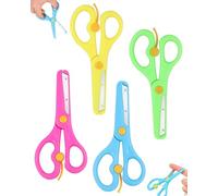 LEEQBCR 4 Pcs Ciseaux Enfants,Ciseaux de Sécurité pour Enfants 3 ans, Ciseauxs Formation Préscolaire,Ciseauxs à bouts arrondis,pour l'artisanat la Conception Créative,À partir de 3 ans