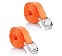 LEEQBCR 4 Pièces 2M Sangle d'Arrimage, Sangle à Cliquet avec Boucle de Serrage en Alliage de Zinc pour Fixation Moto/Voiture/Porte Vélo/Bagage/Déménagement