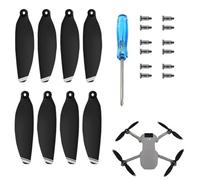 LEEQBCR 8 hélices de Drone, 12 vis + 1 Tournevis, Jeu d'hélices pour vol Silencieux, pales remplaçables pour hélices de Drone (Noir avec Bordure argentée)