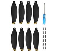 LEEQBCR 8 Pcs Hélices pour drones, 12 vis + 1 Tournevis, Jeu d'hélices pour vol Silencieux, pales remplaçables pour hélices de Drone (Bordure dorée)