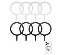 LEEQBCR 8 pièces Anneaux Métalliques, Compatible avec Chargeur Magnétique, pour Iphone/Samsung/étuis de Coque de Téléphone Android, Universel Ultra-Mince Anneau Autocollant Adhésif (Non magnétique)