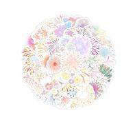 LEEQBCR Lot de 50 Autocollants réfléchissants feux d'artifice, autocollants esthétiques autocollants imperméables en vinyle sticker pour scrapbooking,Autocollants De Planche À roulettes,Tasse d'eau