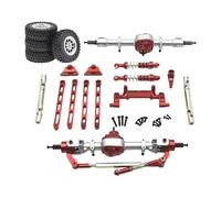 LeeQinersw 1 Ensemble de Pont avant RC Assemblage de Direction pour Voiture Télécommandée Pièces En Métal Aluminium Kit de Pièces Modifiées Structure Robuste Ada, Rouge