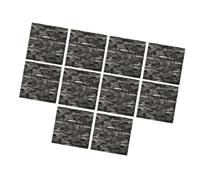 LeeQinersw 10 Pièces Panneaux Muraux 3D Papier Peint Autocollant Carreaux de Revêtement Décor Imitation Brique Imperméables Adapté pour La Crédence de Cuisine E, Gris Foncé