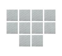 LeeQinersw 10 Pièces Panneaux Muraux 3D Papier Peint Autocollant Carreaux de Revêtement Décor Imitation Brique Imperméables Adapté pour La Crédence de Cuisine E, Gris Clair