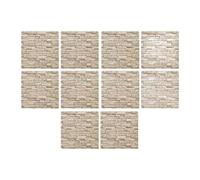LeeQinersw 10 Pièces Panneaux Muraux 3D Papier Peint Autocollant Carreaux de Revêtement Décor Imitation Brique Imperméables Adapté pour La Crédence de Cuisine E, Jaune