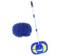 LeeQinersw 2 Pièces Brosse de Lavage Balai de Nettoyage Auto Ensemble de Lavage Mop en Chenille avec Manche Aluminium Télescopique et Tête de Rechange Adapté Po