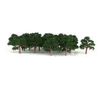 LeeQinersw 25 Pcs Paysage Paysage Train Maquette Arbres Échelle 1/300 Vert Foncé