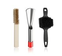 LeeQinersw 3 Pièces Brosse de Nettoyage Tondeuse Kit Brosse Débroussaillage Grattoir Dégraissant Brosse Fibre Métal pour Entretien Jardin Retrait Rouille Débris