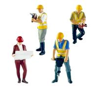 LeeQinersw 4x 1/64 Modèle D'ouvrier Du Bâtiment En Résine DIY