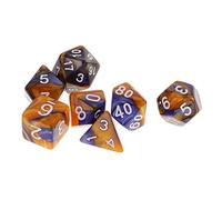 LeeQinersw 7x Dés Polyédriques Dés de Astrologique Jeu de Fête Jeu de Dés pour Bar, Bleu jaune