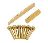 LeeQinersw 8 Pièces Chevalet Guitare Accessoire Kit Laiton Remplacement Sillet Corde Laiton Léger Pratique Convient à Guitare Acoustique Classique Entretien, Ensemble de Goupilles de Selle et D'écrou