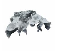 LeeQinersw Abri Aquatique Refuge Cachette Décoration Grotte Forme Unique Observation Facile Cavité Léger Adapté à Aquarium Communauté Élevage Aquariophilie, Gris, Petit S - 14cm X 9cm X 5cm