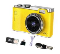 LeeQinersw Appareil Photo numérique Compact pour Enfants, Jouet 4K 48MP, Accessoires Multifonctions pour Enregistrement vidéo, écran Rotatif 4,6 x 2,5 x 1,1, Jaune