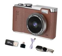 LeeQinersw Appareil Photo numérique Compact pour Enfants, Jouet 4K 48MP, Accessoires Multifonctions pour Enregistrement vidéo, écran Rotatif 4,6 x 2,5 x 1,1, Brun Foncé