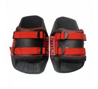 LeeQinersw Aquatic Footwear Sangle de Pied pour Planche Fixation Bottes de Pied Attaches Antidérapantes Réglables Matériau Caoutchouc et Métal avec Ajustement, Red Black