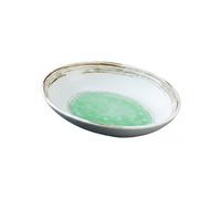 LeeQinersw Assiette de Service en Mélamine Plateau Plat Plateau de Présentation Plateau Silhouette Irrégulière Finition Brillante Met en Valeur les Mets Convient, Ns-8074 Green