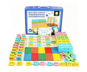 LeeQinersw Blocs Éducatifs Jeu de Calcul Précoce Tuiles Numéro Bâtonnets Arithmétiques Carte Formules Bois Reconnaissance de Motifs Adapté aux Enfants d'Âge Préscolaire Activités Familiales
