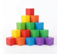 LeeQinersw Blocs Mathématiques Enfants Jeu Créativité Enseignement Dénombrer Blocs Formes Géométriques Bois Peinture à l'eau Adapté Apprentissage Individuel Atelier Créatif Activité Associative