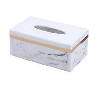 LeeQinersw Boîte à Mouchoirs en Résine Au Design Élégant Étui Rectangulaire à Papier Mouchoir Couverture de Rangement pour Mouchoirs Distributeur de Lingettes Ad, Or Blanc
