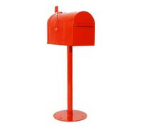 LeeQinersw Boîte aux Lettres Décorative Vintage Boîte Postale Colonne Boîte à Courrier Boîte à Autoportante en Fer Base Ronde et Mât Droit Accès Pratique au