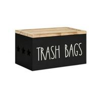 LeeQinersw Boîte En Bois avec Couvercle Compact | Peu Encombrant, Boîte Rangement pour Sacs Poubelle, Polyvalent, Buanrie