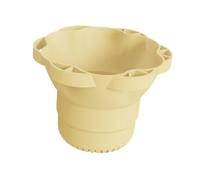 LeeQinersw Bol de tampon de tampon de maquillage en silicone, nettoyeur de pinceau de maquillage pliable pour le stockage de bouffée en poudre, sec à l'air, Jaune