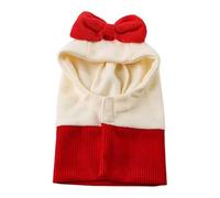 LeeQinersw Bonnet d'hiver Chaud pour Chien avec Oreilles et Capuche Ornée d'un Nœud Papillon pour Plus de Confort et de Protection Contre Le Bruit, Red M