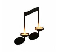 LeeQinersw Bougeoir Musical en Fer Forgé Porte-bougie Murale Applique Décorative Note de Musique e Sol en Fer Résistant à la Chaleur Convient aux Cadeaux, Double Croche