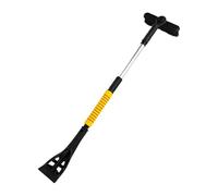 LeeQinersw Brosse à Neige Mini Télescopique Grattoir Voiture Double Tête Brosse à Givre Manche Mousse Amovible Fonction Pivotante Confortable Appropriée Voiture, Jaune