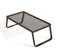 LeeQinersw Bureau Portable Pliable Table Basse Plateau Perforé Structure Fer Pieds Inclinés Bords Arrondis Hauteur28cm Se Replie Totalement Adapté Détente, Petit 60x30x28cm, Noir