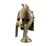 LeeQinersw Casque Guerrier Romain avec Socle Effet Vieilli Statue Guerrier Mythologique Véritable Décoration pour Bureau, Bibliothèque, 1910 Doré, Style to 3