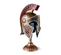 LeeQinersw Casque Guerrier Romain avec Socle Effet Vieilli Statue Guerrier Mythologique Véritable Décoration pour Bureau, Bibliothèque, 2025 Doré, Style to 5