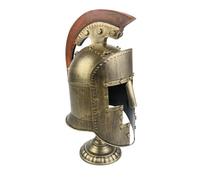 LeeQinersw Casque Guerrier Romain avec Socle Effet Vieilli Statue Guerrier Mythologique Véritable Décoration pour Bureau, Bibliothèque, 1915 Doré, Style to 6