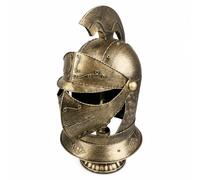 LeeQinersw Casque Guerrier Romain avec Socle Effet Vieilli Statue Guerrier Mythologique Véritable Décoration pour Bureau, Bibliothèque, 1911 Doré, Style to 1