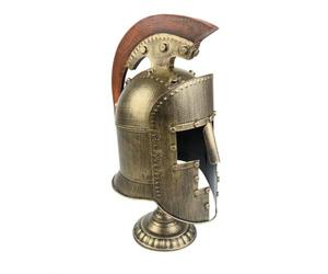 LeeQinersw Casque Guerrier Romain avec Socle Effet Vieilli Statue Guerrier Mythologique Véritable Décoration pour Bureau, Bibliothèque, 1915 Doré, Style to 6